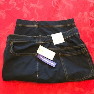 Catherines Knit Jean Pull On Shorts-Size 2X(22/24)